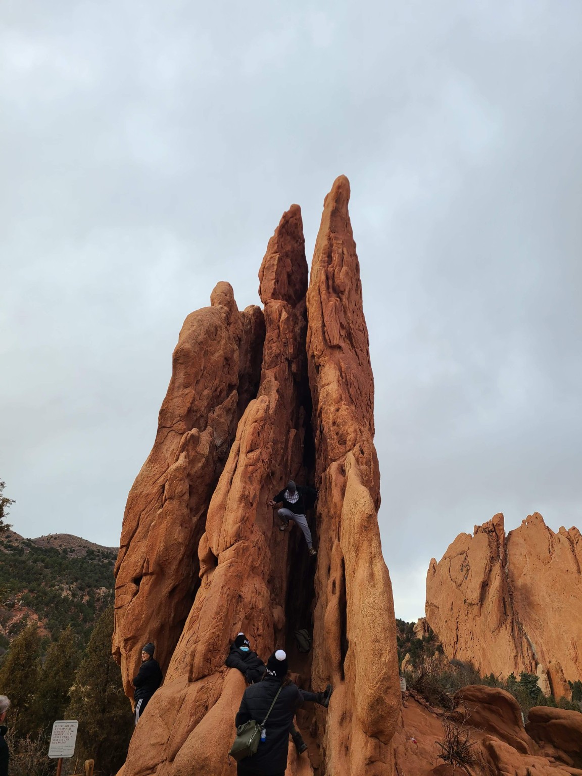 Red sandstone formations at Garden of the Gods in Colorado.